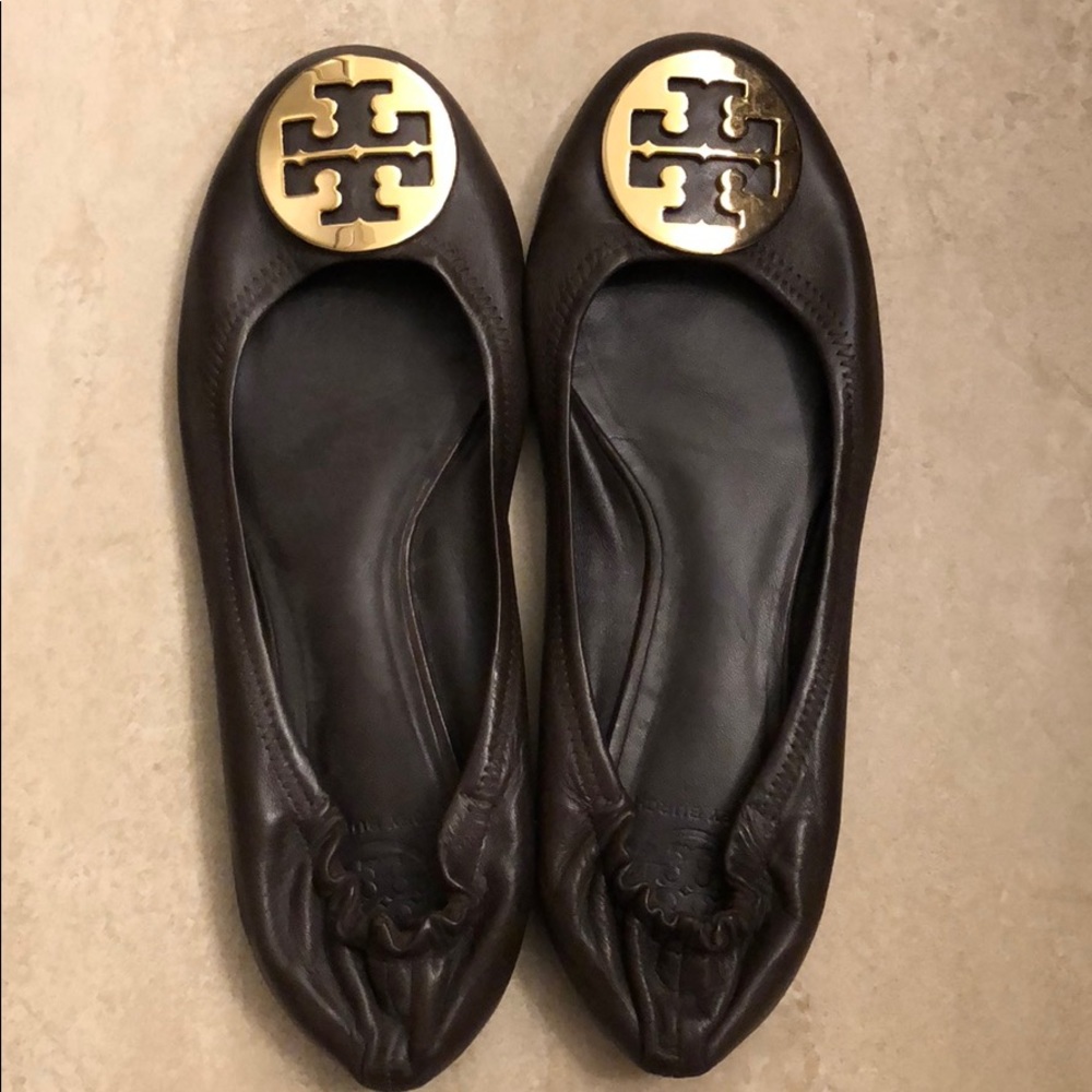Brown Tory Burch Reva Flats